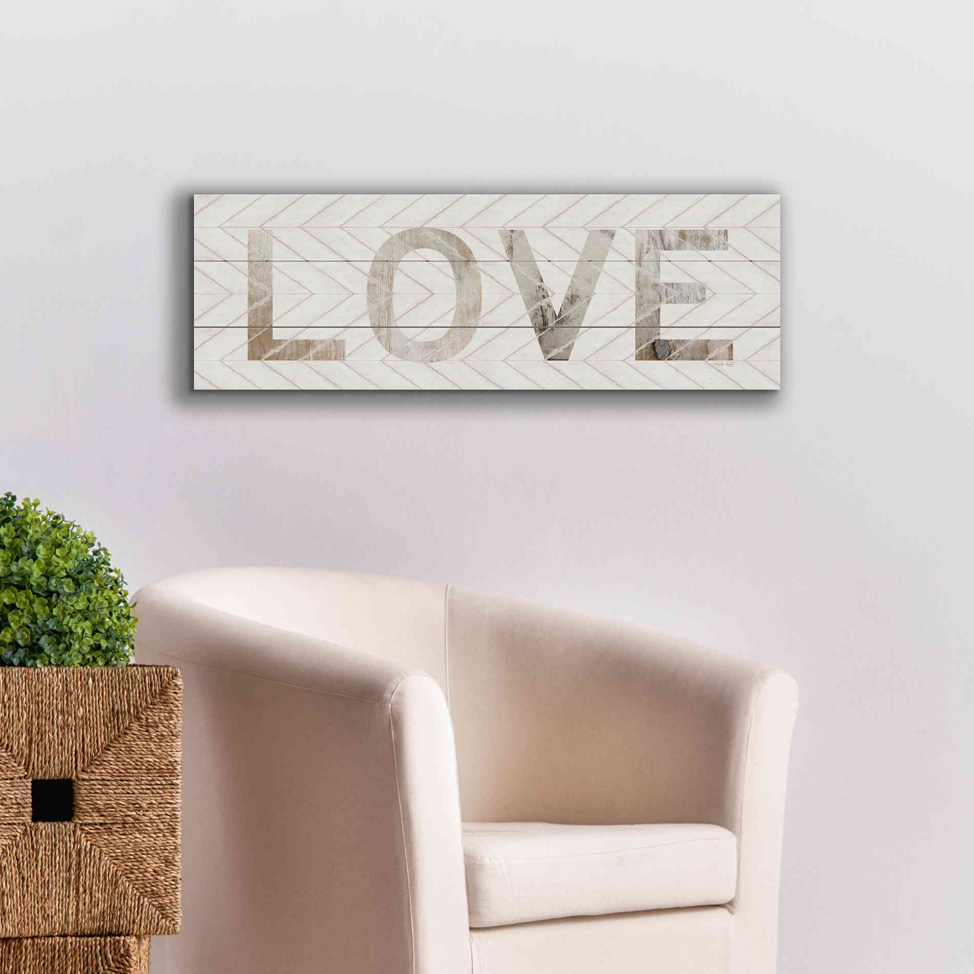 'Love Chevron' by Cindy Jacobs, Canvas Wall Art,36 x 12