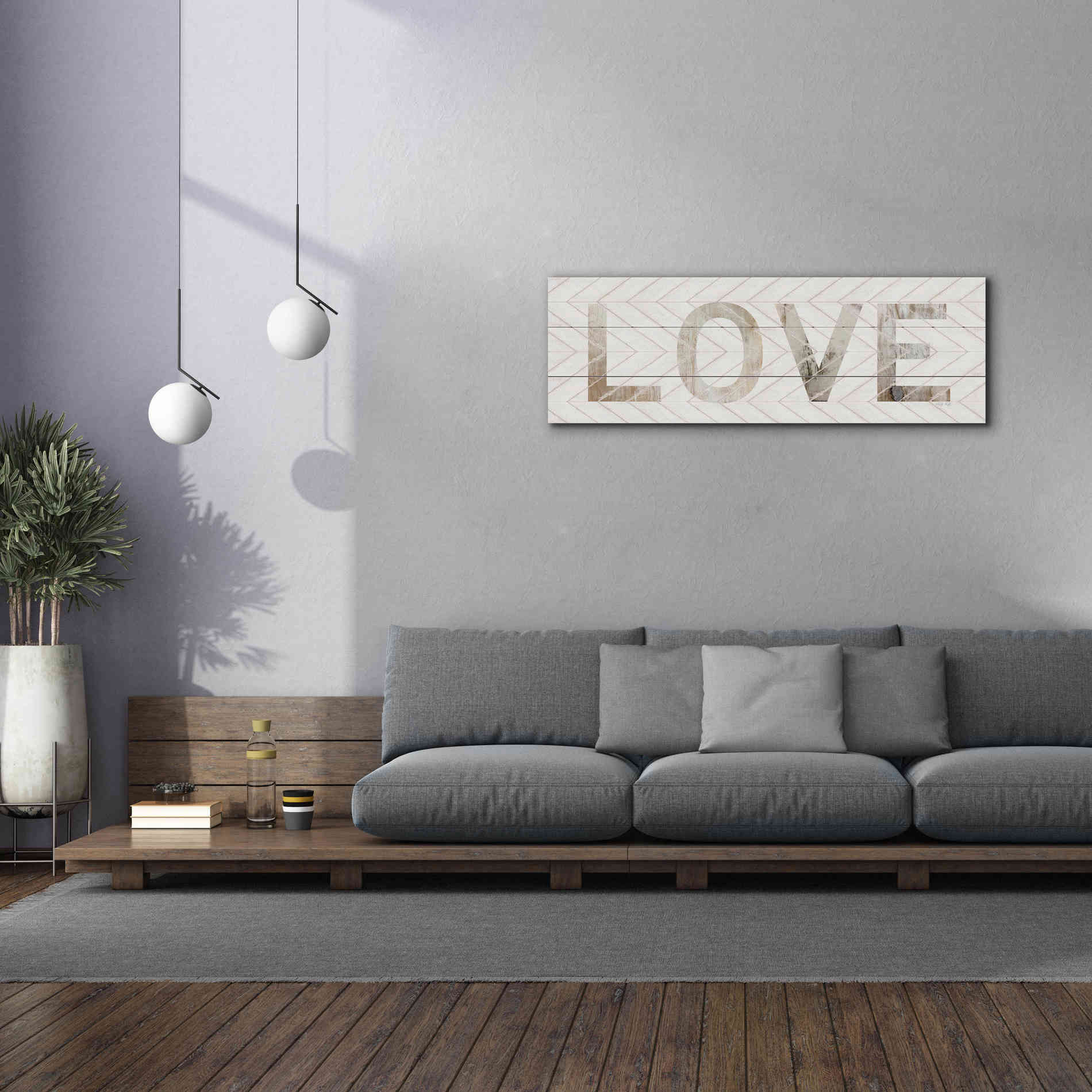 'Love Chevron' by Cindy Jacobs, Canvas Wall Art,60 x 20