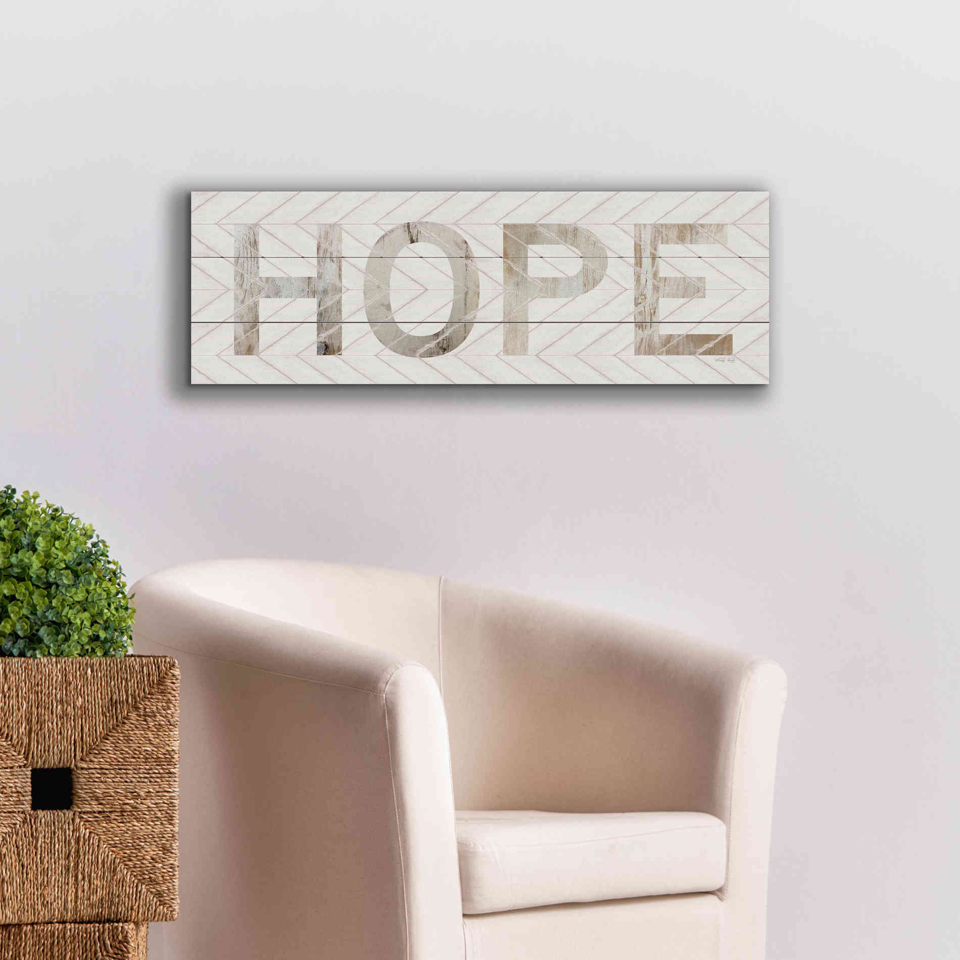 'Hope Chevron' by Cindy Jacobs, Canvas Wall Art,36 x 12