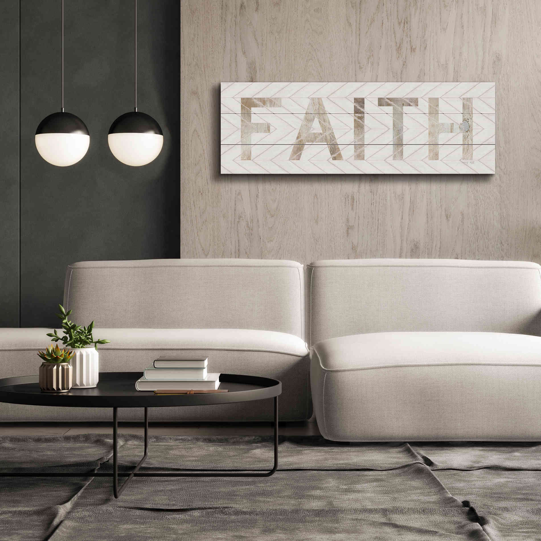 'Faith Chevron' by Cindy Jacobs, Canvas Wall Art,60 x 20