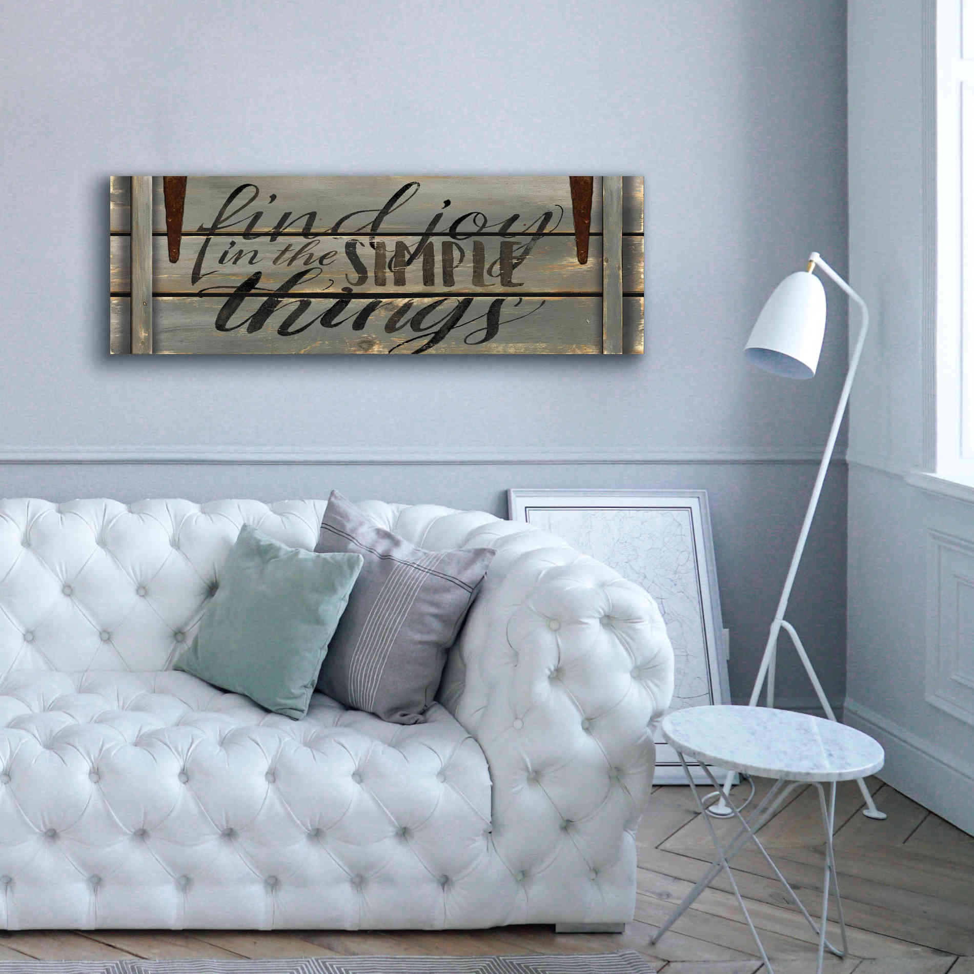 'Find Joy' by Cindy Jacobs, Canvas Wall Art,60 x 20