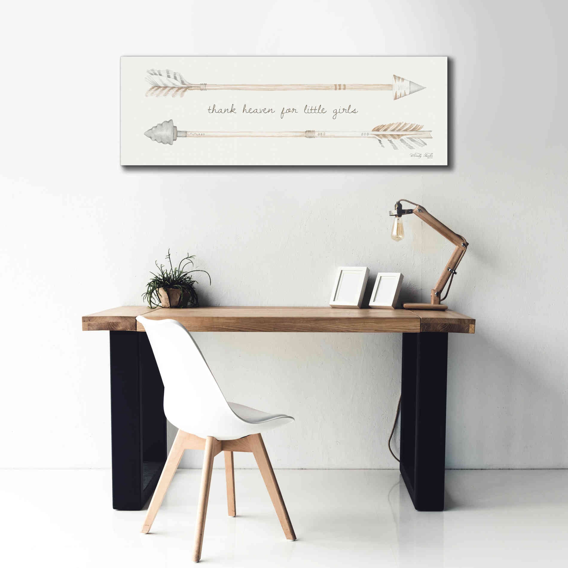 'Arrows - Thank Heaven for Little Girls' by Cindy Jacobs, Canvas Wall Art,60 x 20