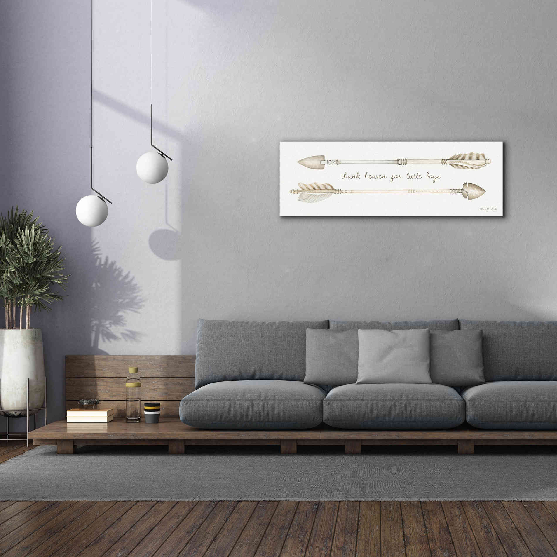 'Arrows - Thank Heaven for Little Boys' by Cindy Jacobs, Canvas Wall Art,60 x 20