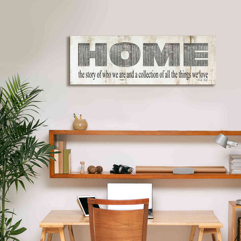 Image of 'Home - A Story of Who We Are Sign' by Cindy Jacobs, Canvas Wall Art,36 x 12