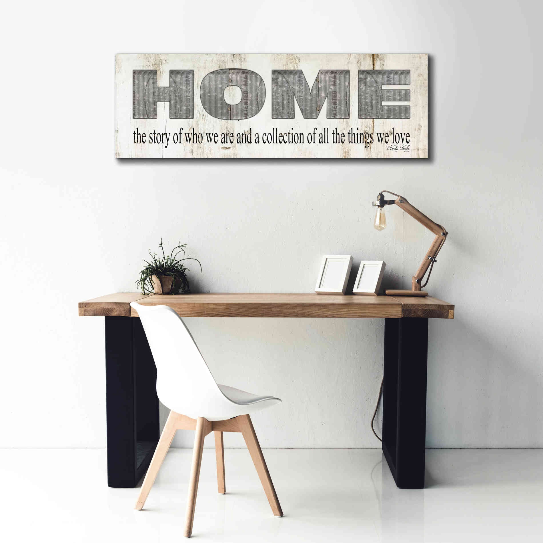 'Home - A Story of Who We Are Sign' by Cindy Jacobs, Canvas Wall Art,60 x 20