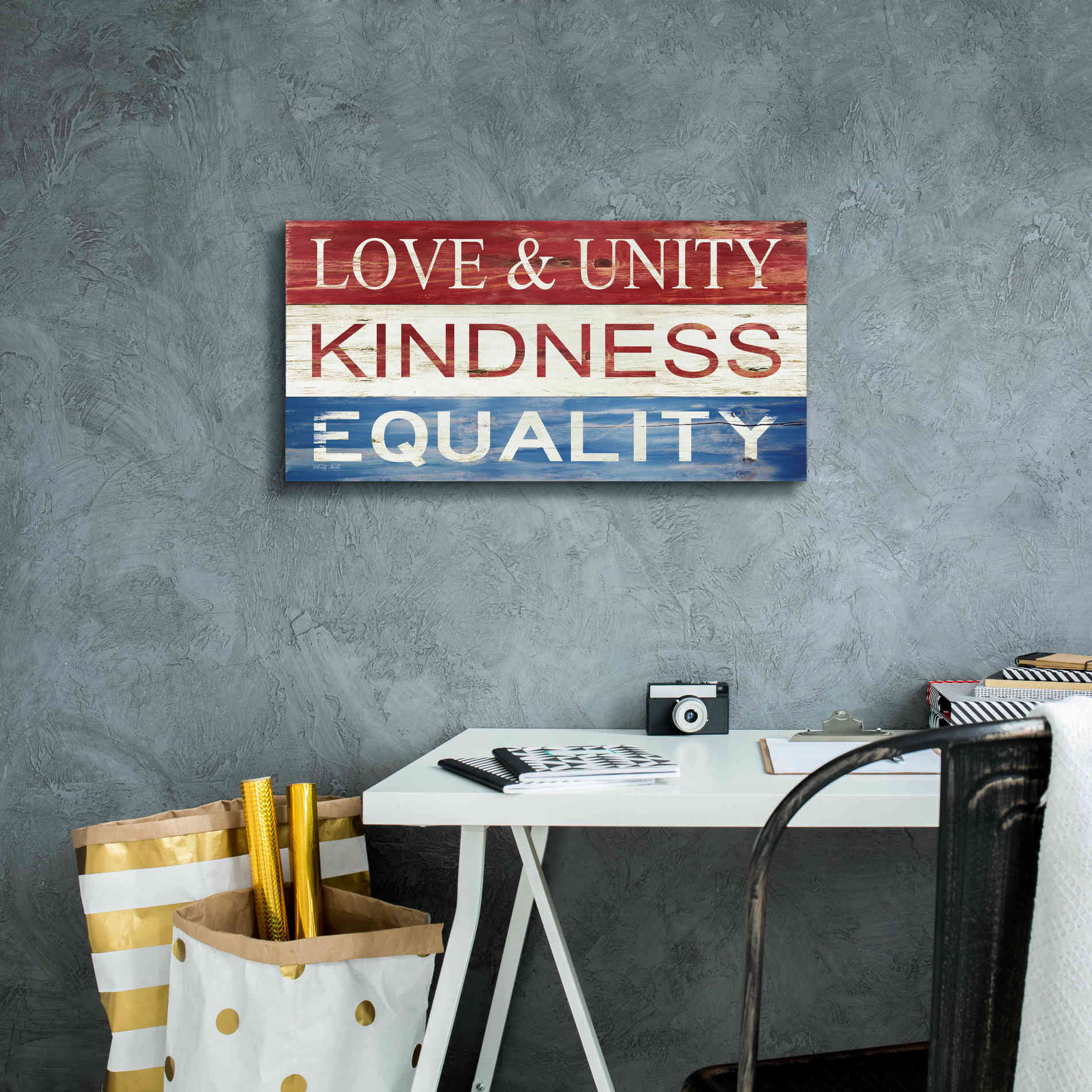 'Love & Unity' by Cindy Jacobs, Canvas Wall Art,24 x 12