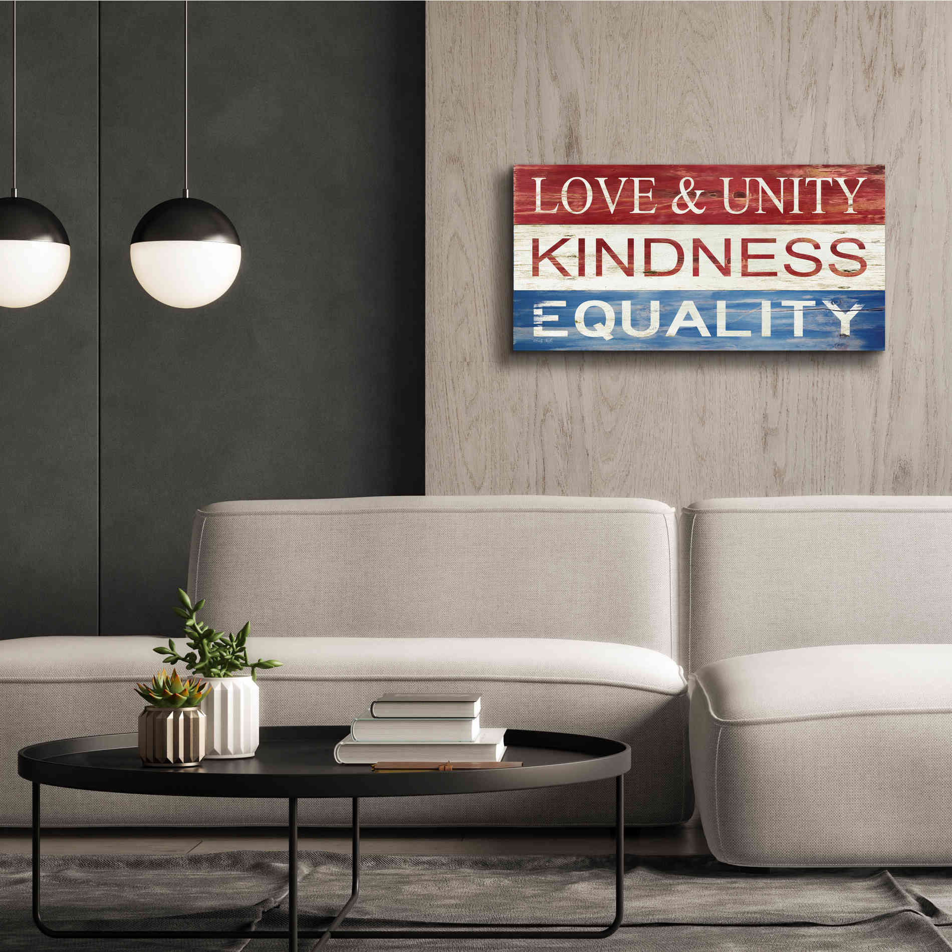 'Love & Unity' by Cindy Jacobs, Canvas Wall Art,40 x 20