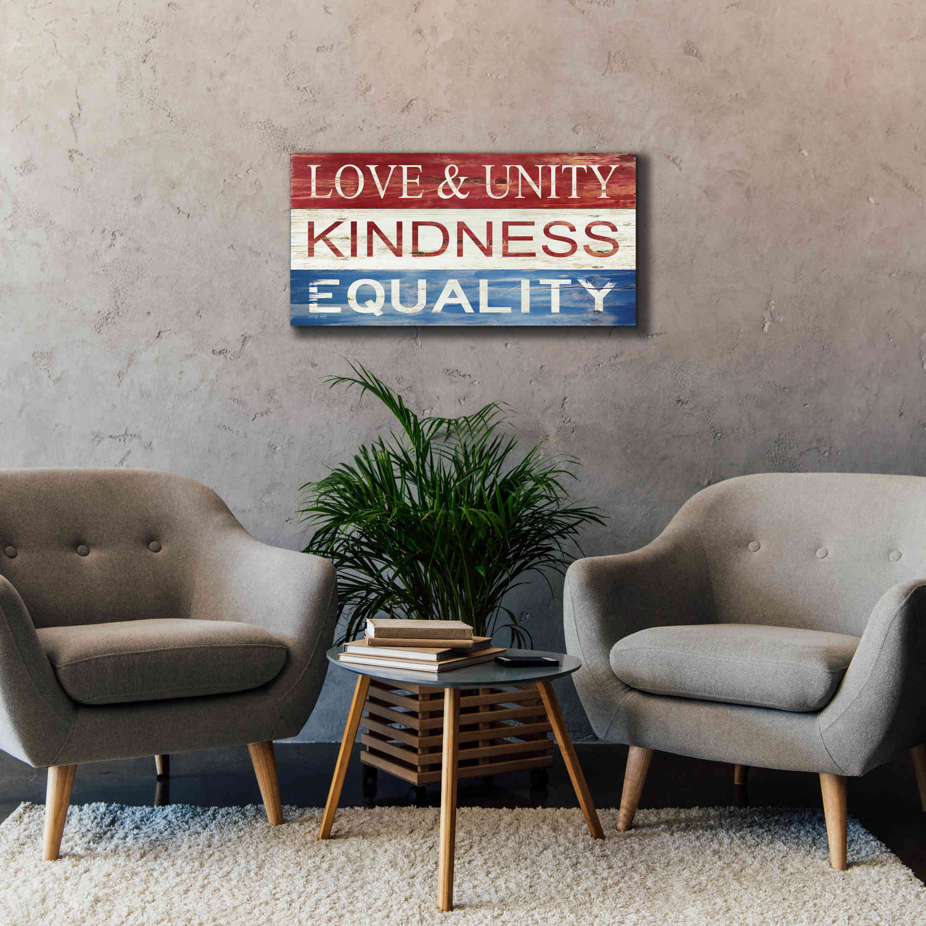 'Love & Unity' by Cindy Jacobs, Canvas Wall Art,40 x 20
