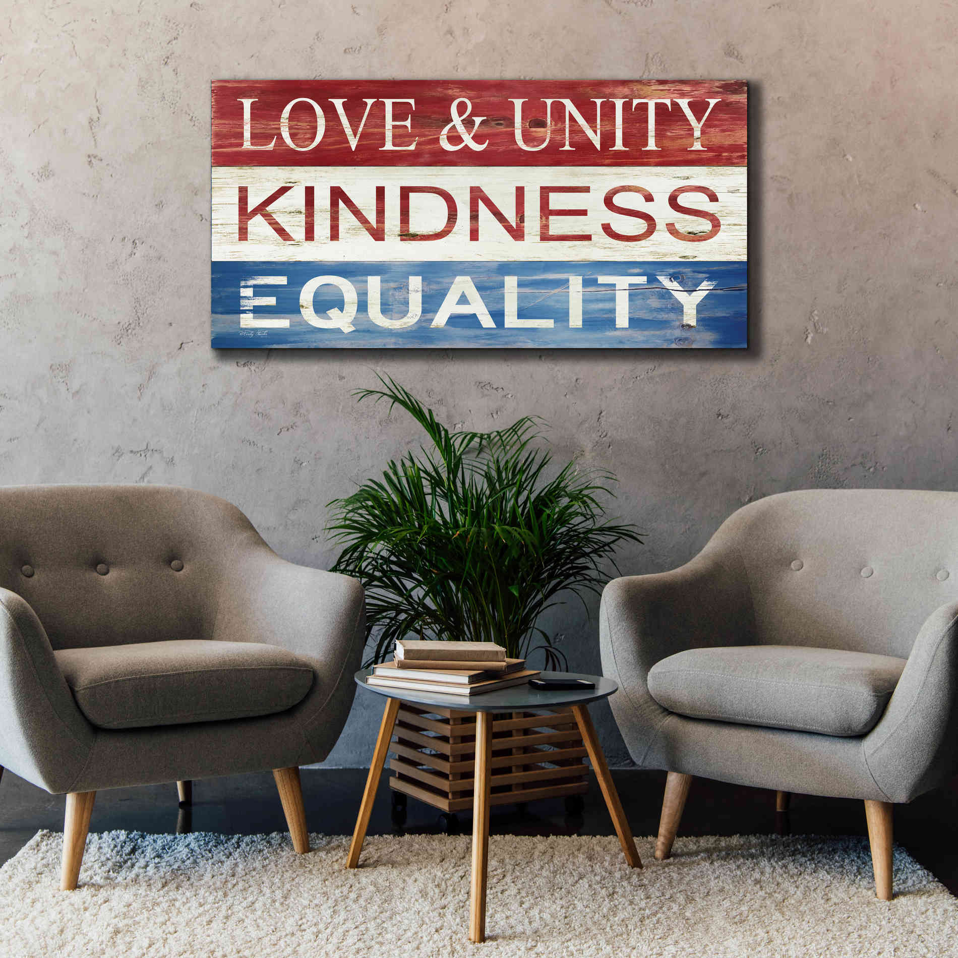 'Love & Unity' by Cindy Jacobs, Canvas Wall Art,60 x 30