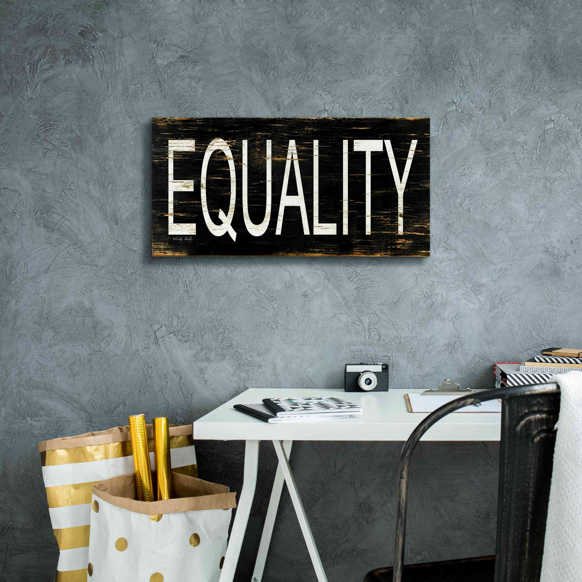 'Equality' by Cindy Jacobs, Canvas Wall Art,24 x 12