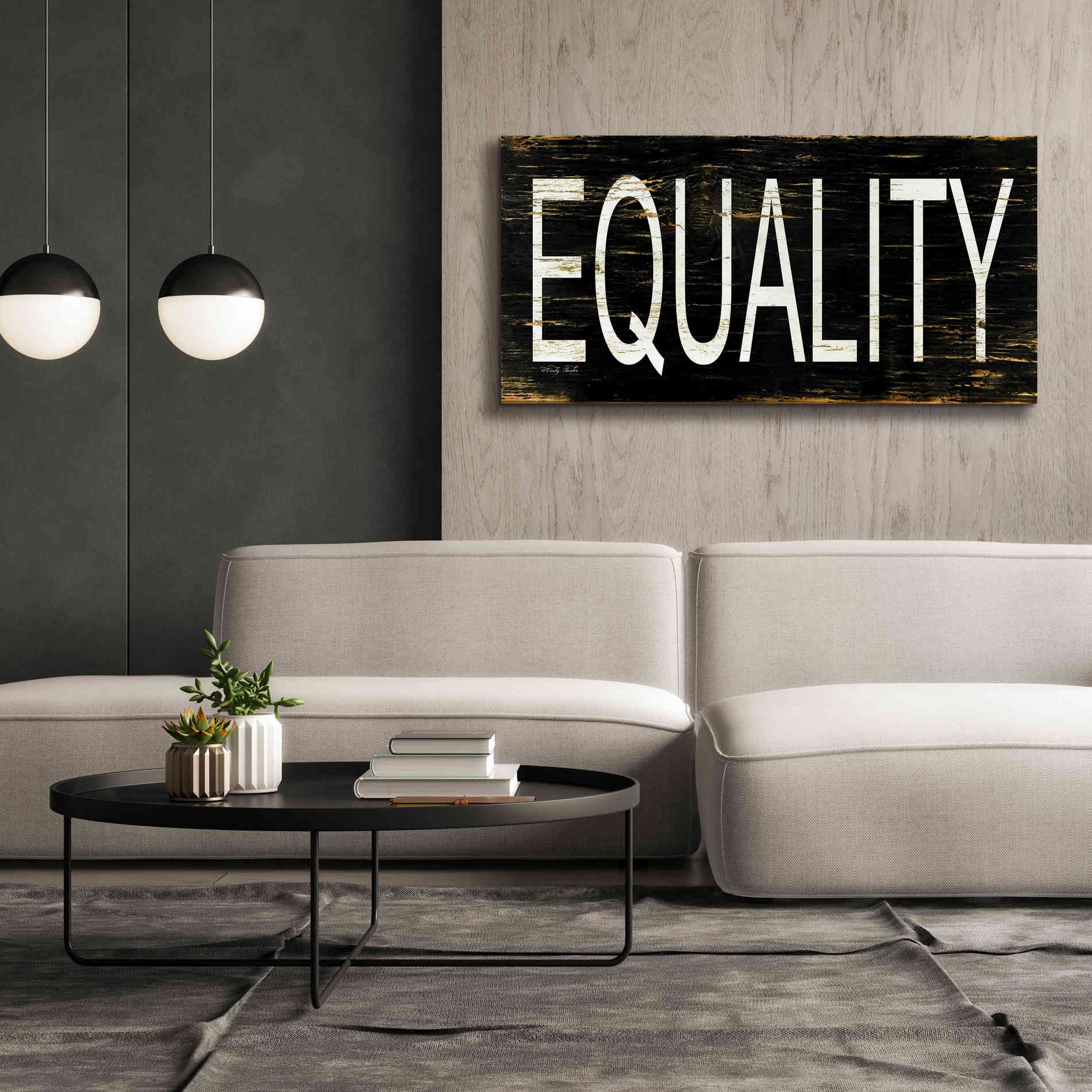 'Equality' by Cindy Jacobs, Canvas Wall Art,60 x 30