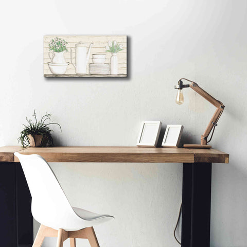 Image of 'White Ware Shelf II' by Cindy Jacobs, Canvas Wall Art,24 x 12