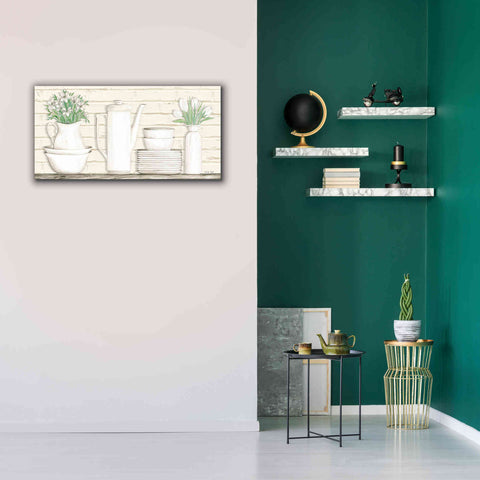 Image of 'White Ware Shelf II' by Cindy Jacobs, Canvas Wall Art,40 x 20