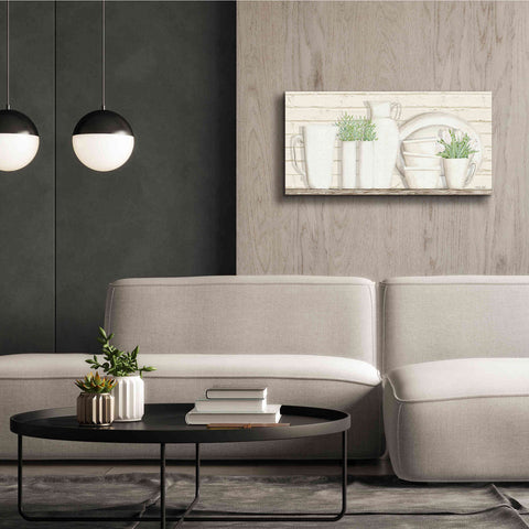 Image of 'White Ware Shelf I' by Cindy Jacobs, Canvas Wall Art,40 x 20