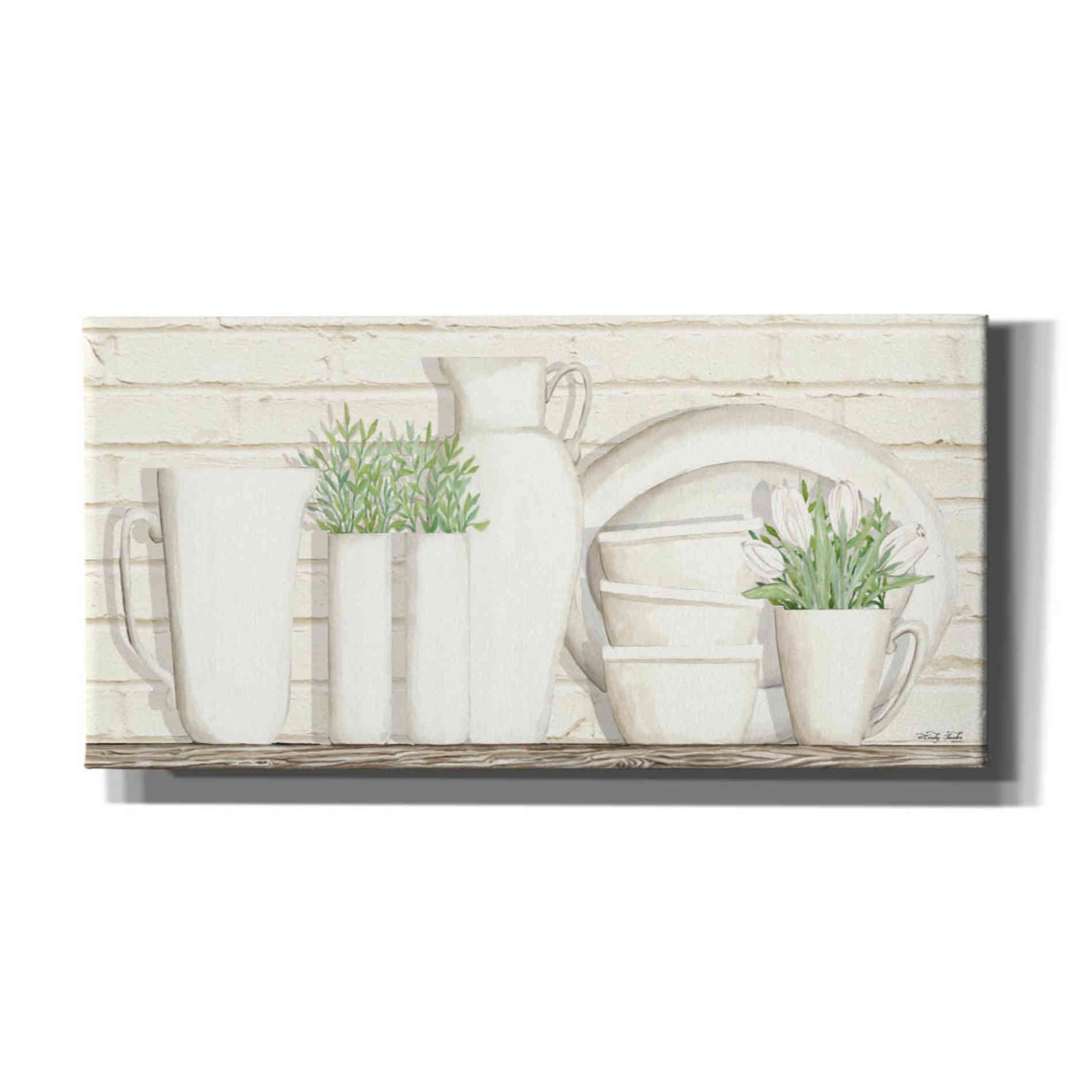 'White Ware Shelf I' by Cindy Jacobs, Canvas Wall Art