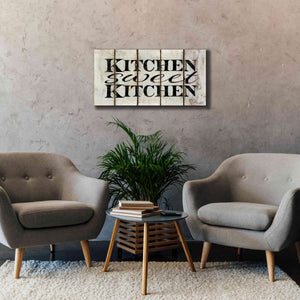 'Kitchen Sweet Kitchen on Wood Panels' by Cindy Jacobs, Canvas Wall Art,40 x 20