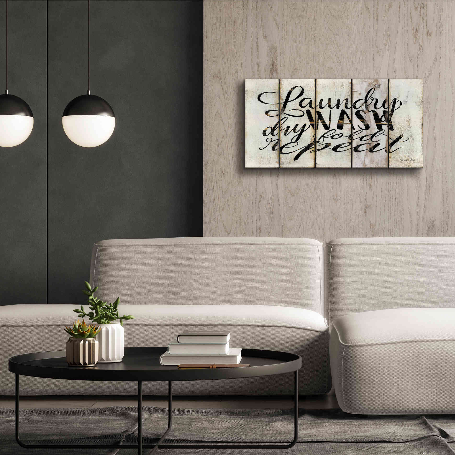 'Laundry Duties on Wood Panels' by Cindy Jacobs, Canvas Wall Art,40 x 20