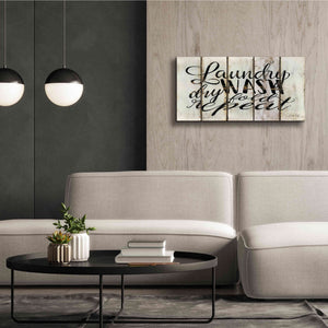 'Laundry Duties on Wood Panels' by Cindy Jacobs, Canvas Wall Art,40 x 20