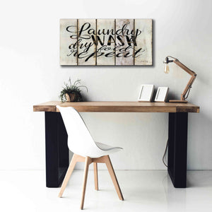 'Laundry Duties on Wood Panels' by Cindy Jacobs, Canvas Wall Art,40 x 20
