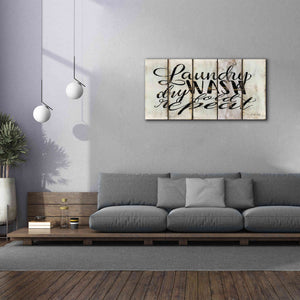 'Laundry Duties on Wood Panels' by Cindy Jacobs, Canvas Wall Art,60 x 30