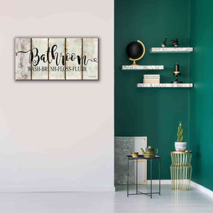 'Bathroom on Wood Panels' by Cindy Jacobs, Canvas Wall Art,40 x 20
