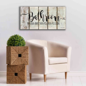 'Bathroom on Wood Panels' by Cindy Jacobs, Canvas Wall Art,40 x 20