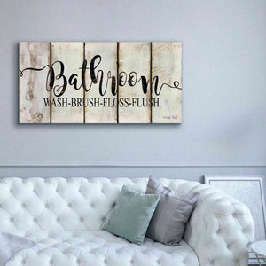 'Bathroom on Wood Panels' by Cindy Jacobs, Canvas Wall Art,60 x 30