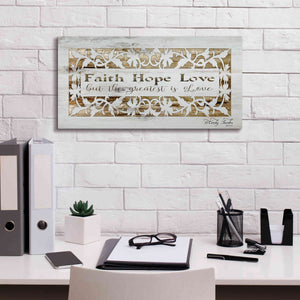 'Faith, Hope, Love' by Cindy Jacobs, Canvas Wall Art,24 x 12