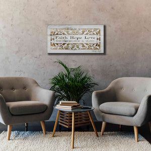 'Faith, Hope, Love' by Cindy Jacobs, Canvas Wall Art,40 x 20