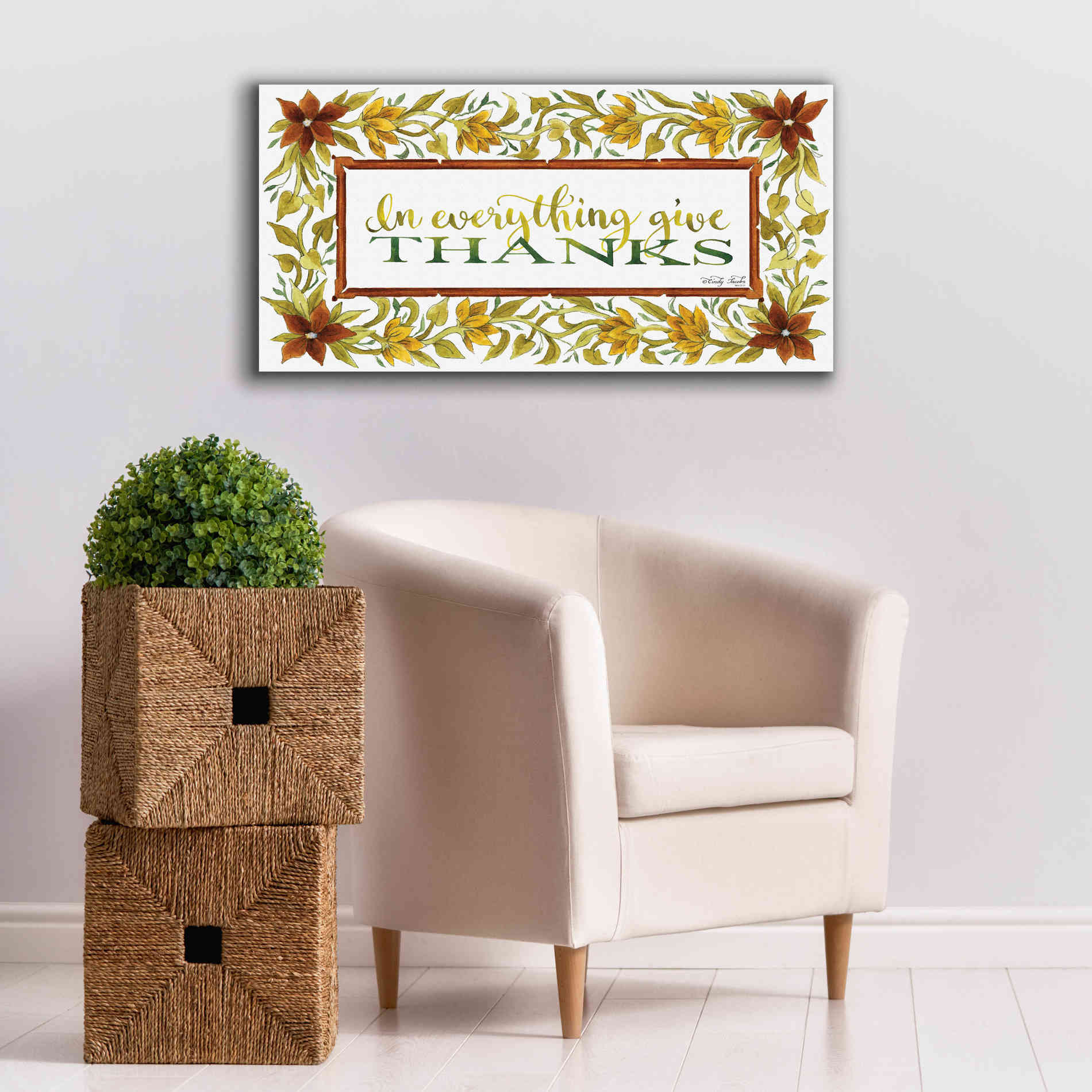 'In Everything' by Cindy Jacobs, Canvas Wall Art,40 x 20