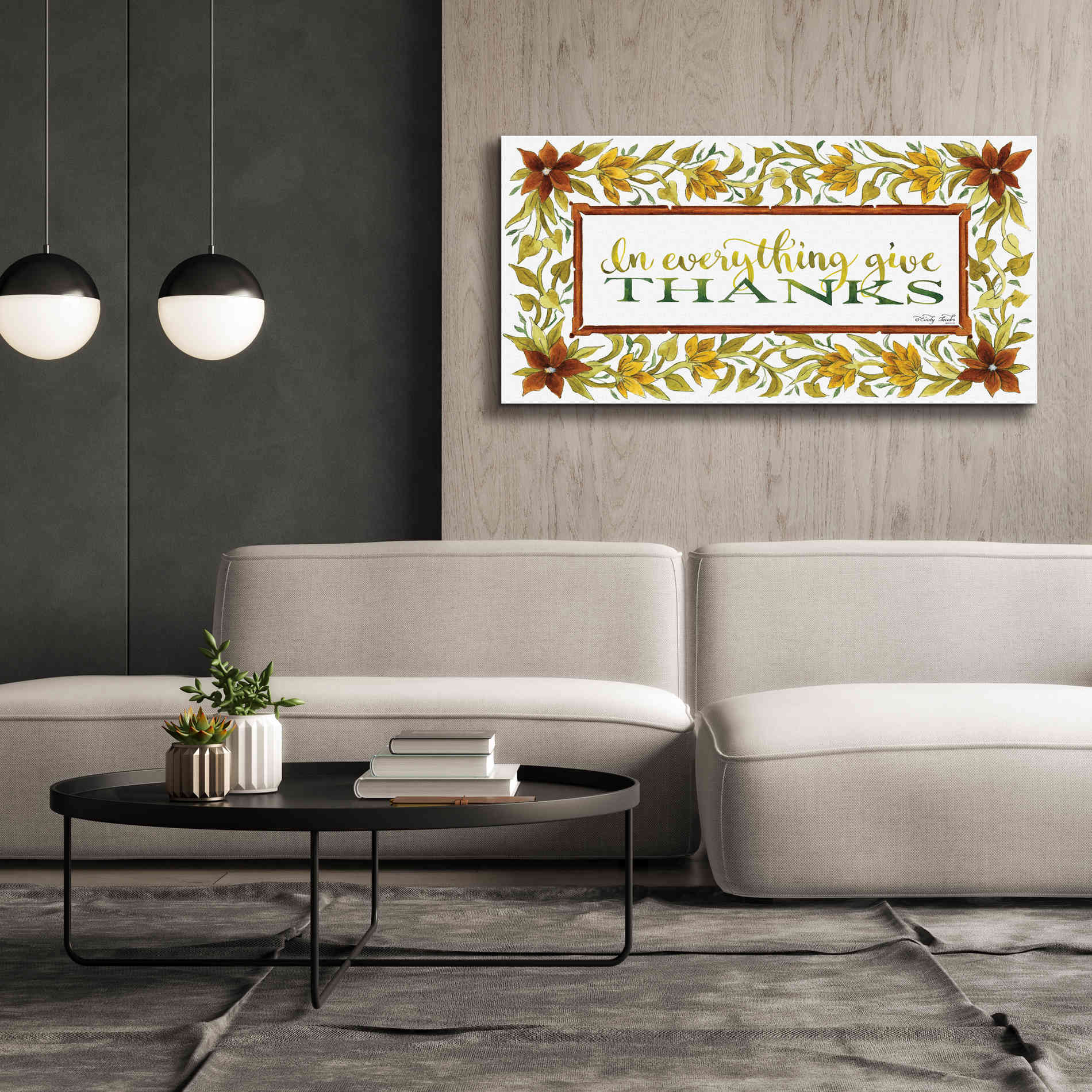 'In Everything' by Cindy Jacobs, Canvas Wall Art,60 x 30
