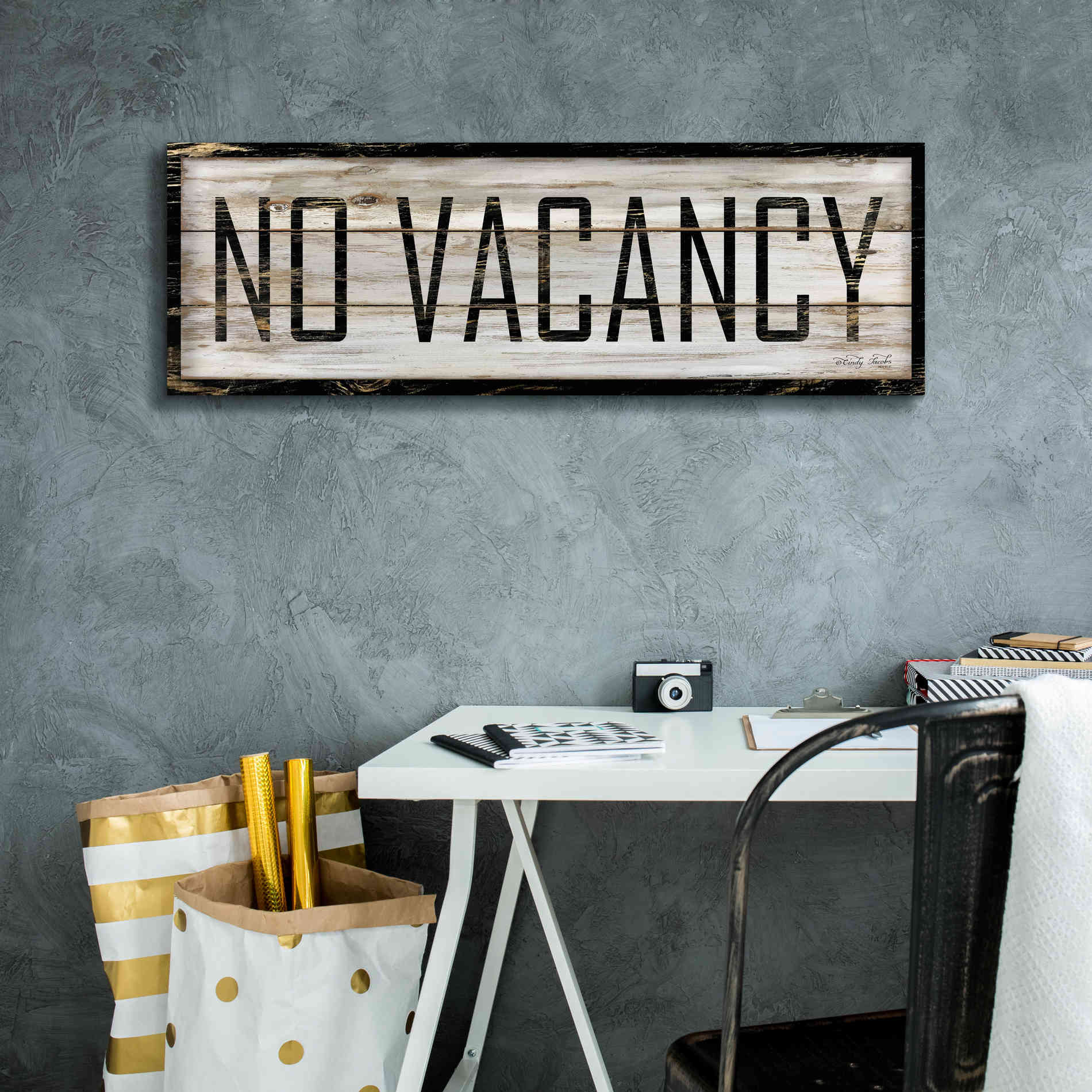 'No Vacancy' by Cindy Jacobs, Canvas Wall Art,36 x 12