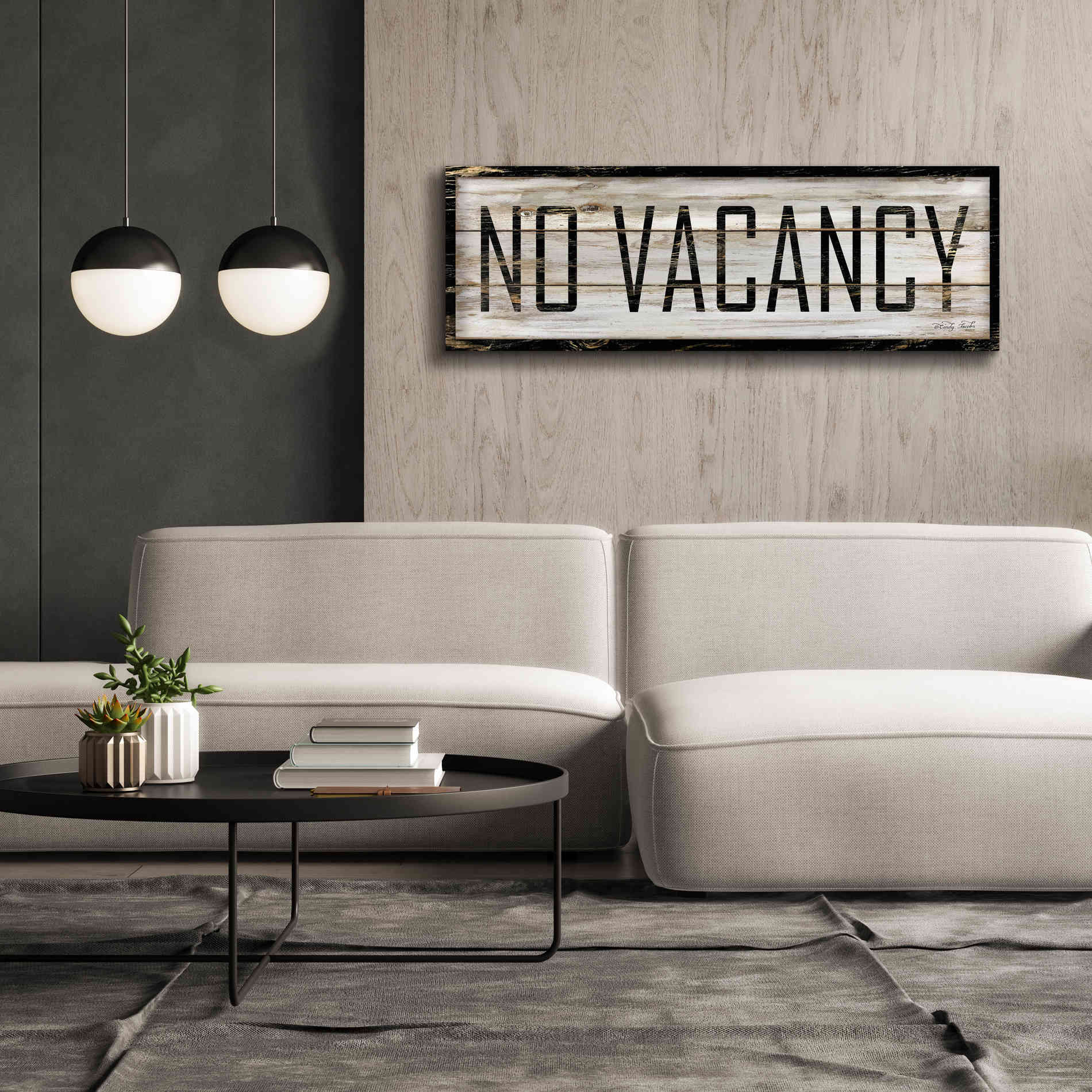 'No Vacancy' by Cindy Jacobs, Canvas Wall Art,60 x 20