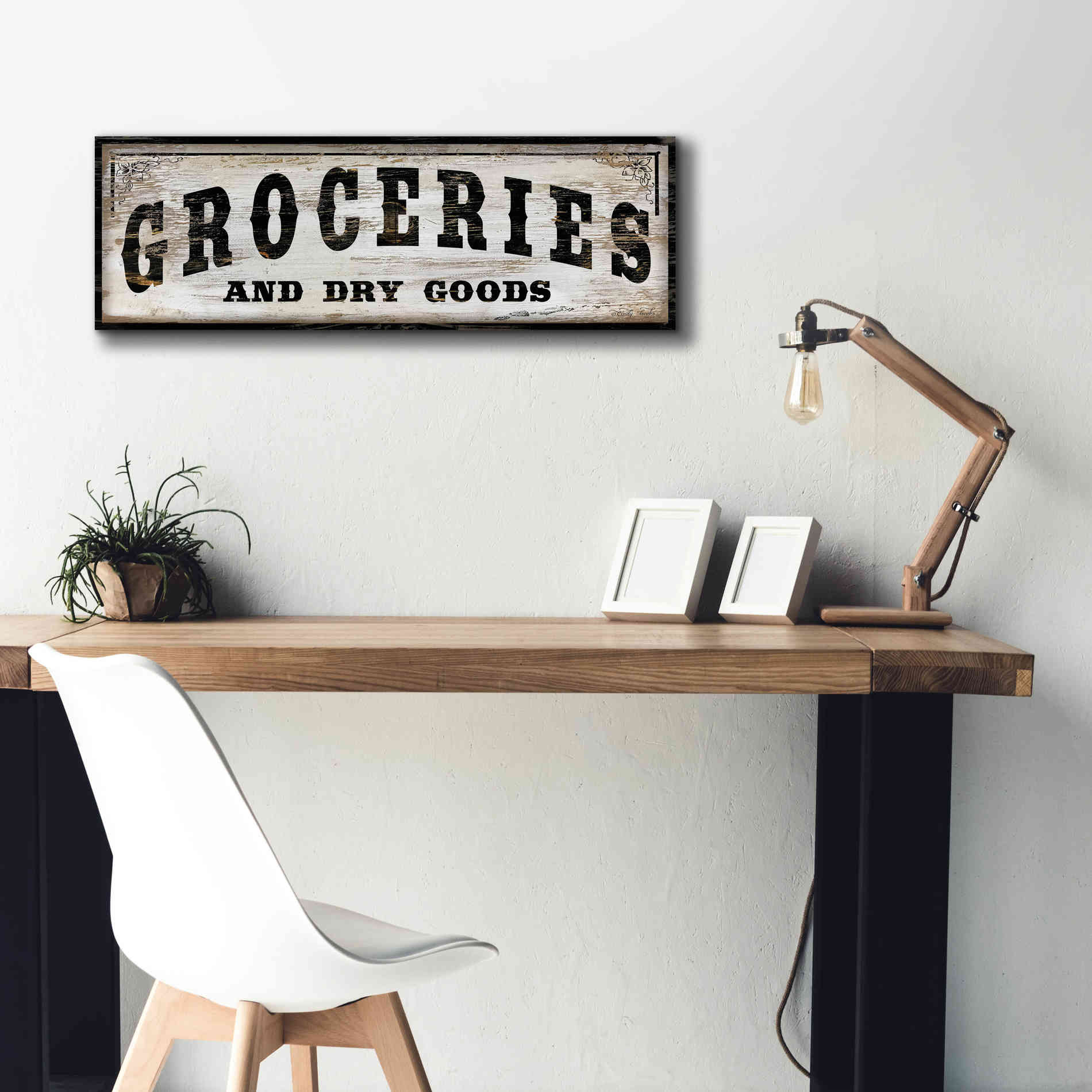 'Groceries and Dry Goods' by Cindy Jacobs, Canvas Wall Art,36 x 12