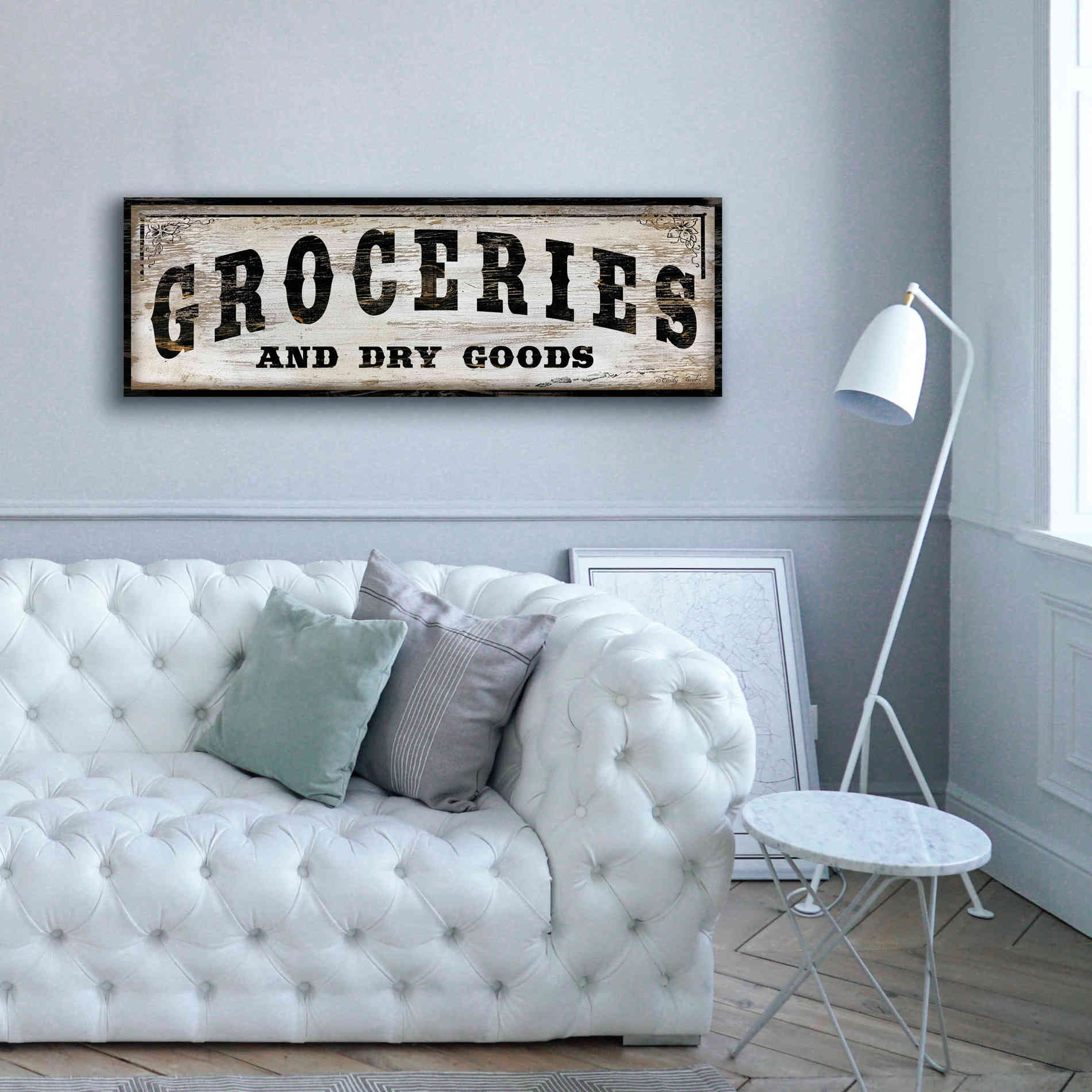 'Groceries and Dry Goods' by Cindy Jacobs, Canvas Wall Art,60 x 20