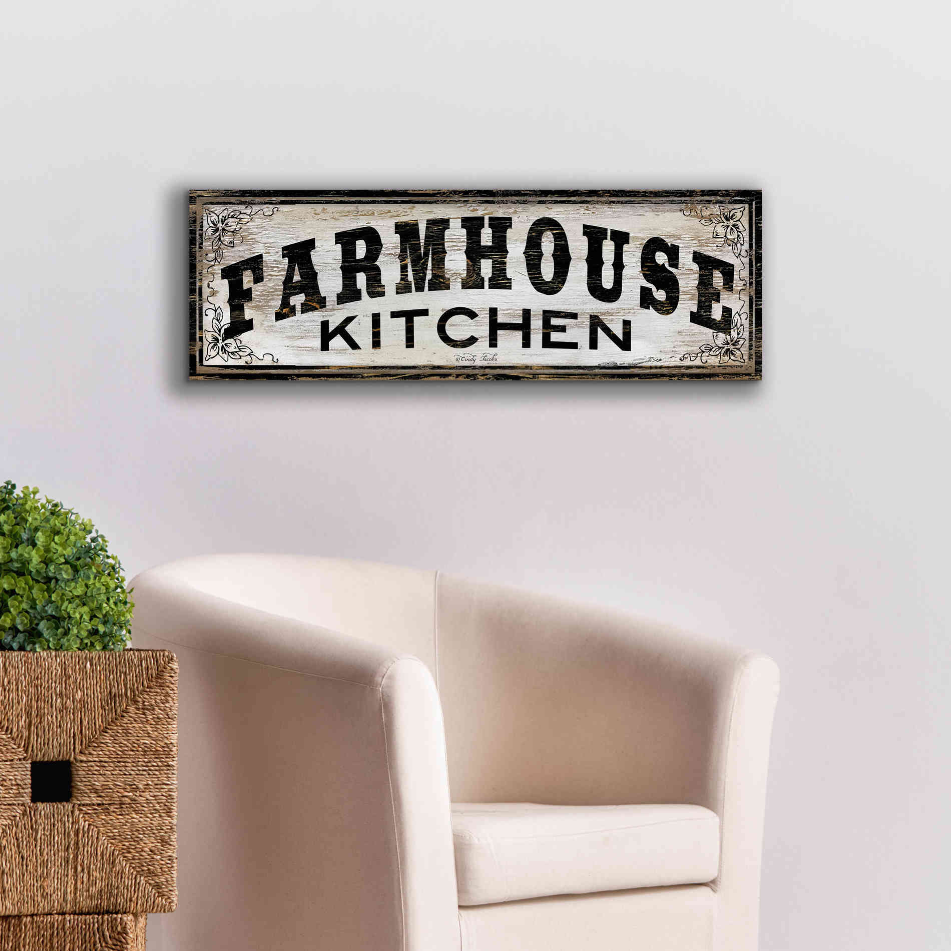 'Farmhouse Kitchen' by Cindy Jacobs, Canvas Wall Art,36 x 12