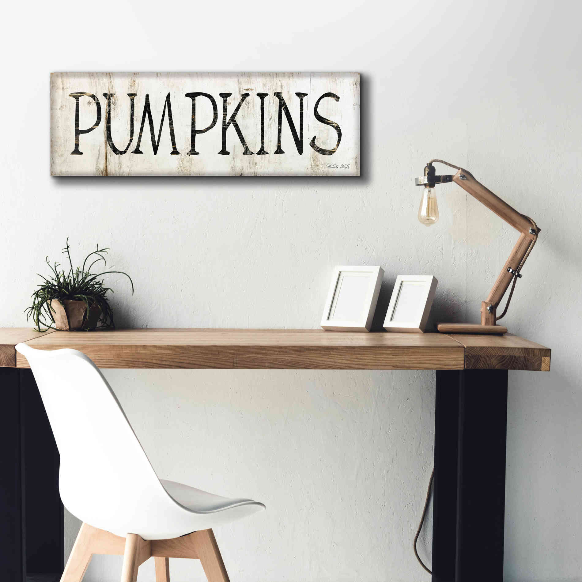 'Pumpkins' by Cindy Jacobs, Canvas Wall Art,36 x 12