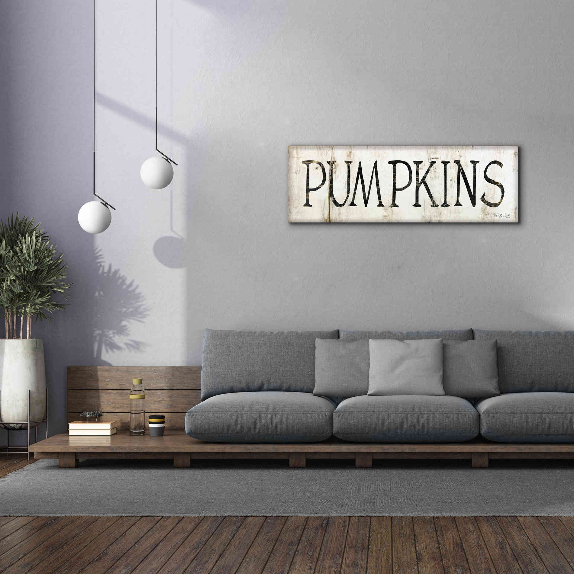 'Pumpkins' by Cindy Jacobs, Canvas Wall Art,60 x 20