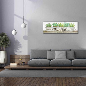 'Thankful Succulent Pots' by Cindy Jacobs, Canvas Wall Art,60 x 20