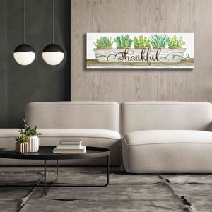 'Thankful Succulent Pots' by Cindy Jacobs, Canvas Wall Art,60 x 20