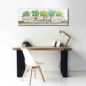 'Thankful Succulent Pots' by Cindy Jacobs, Canvas Wall Art,60 x 20