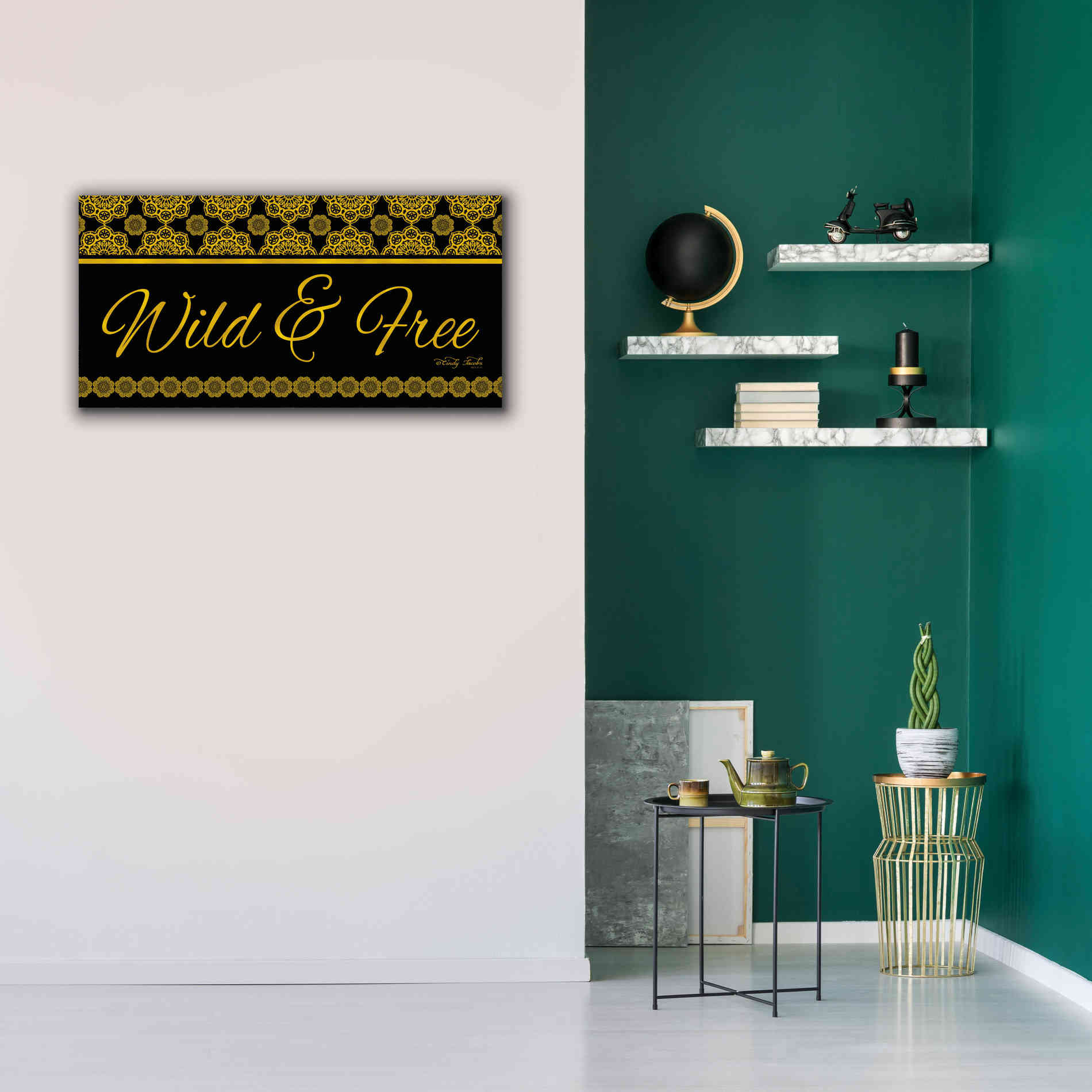 'Wild and Free Mandals' by Cindy Jacobs, Canvas Wall Art,40 x 20