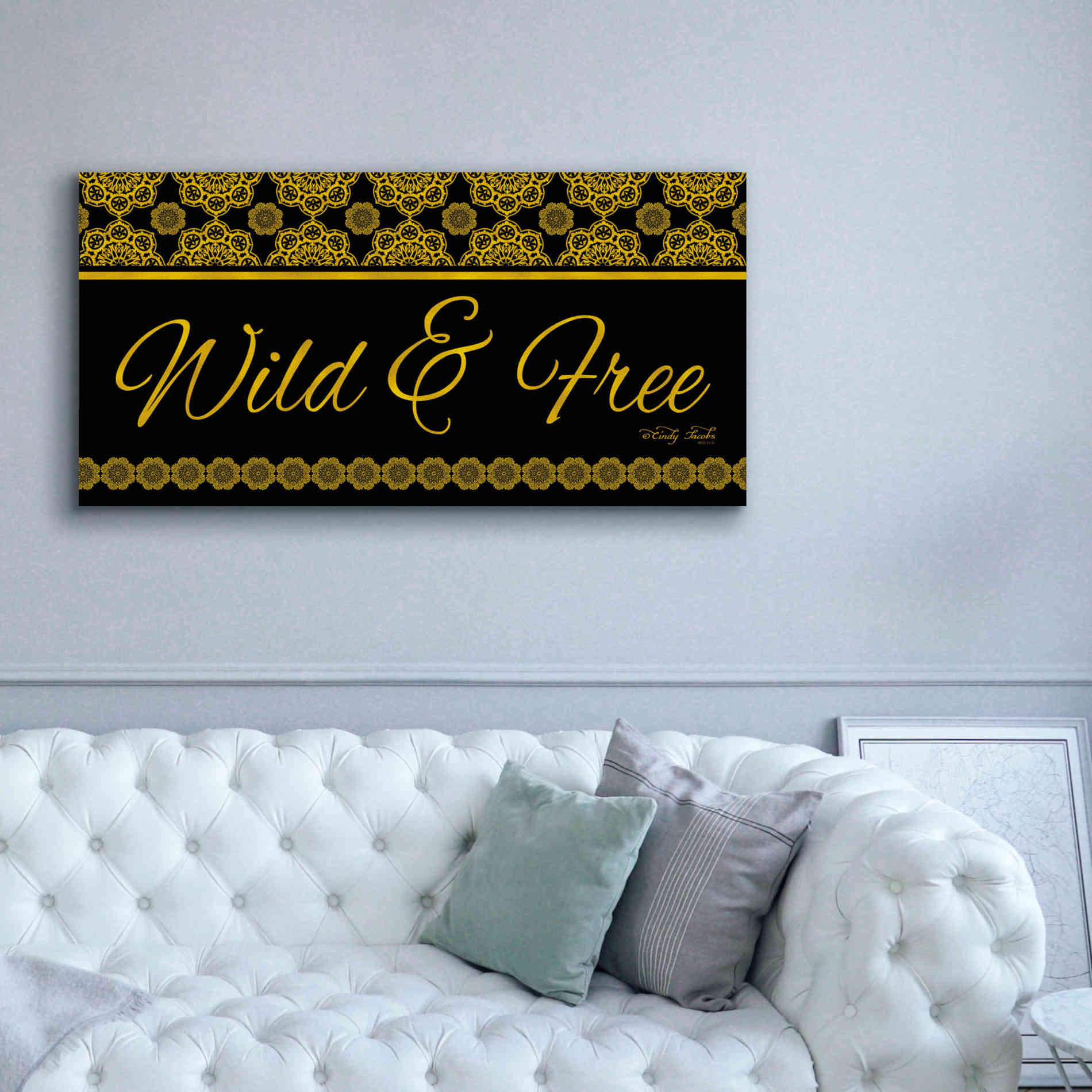 'Wild and Free Mandals' by Cindy Jacobs, Canvas Wall Art,60 x 30