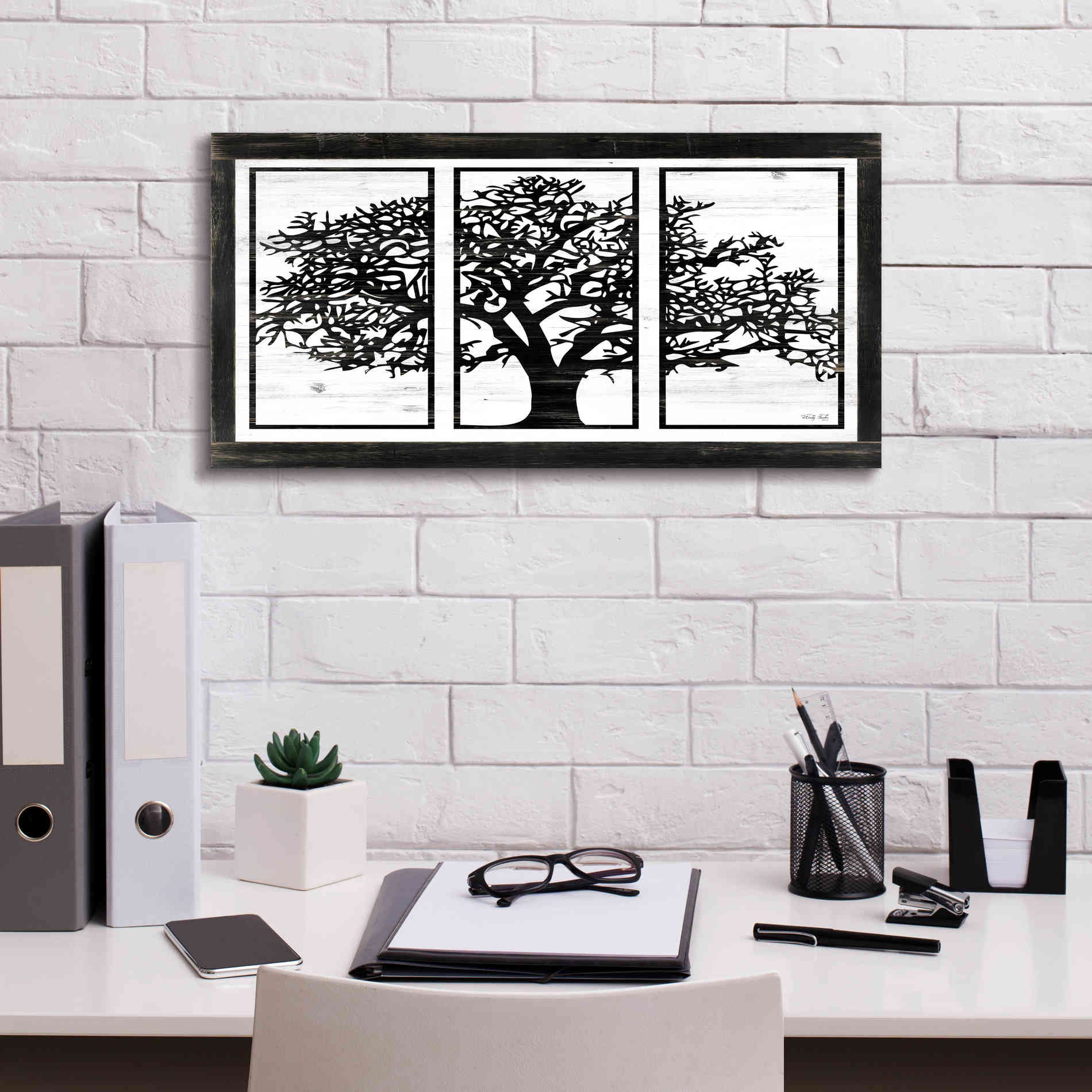 'Geo Tree' by Cindy Jacobs, Canvas Wall Art,24 x 12