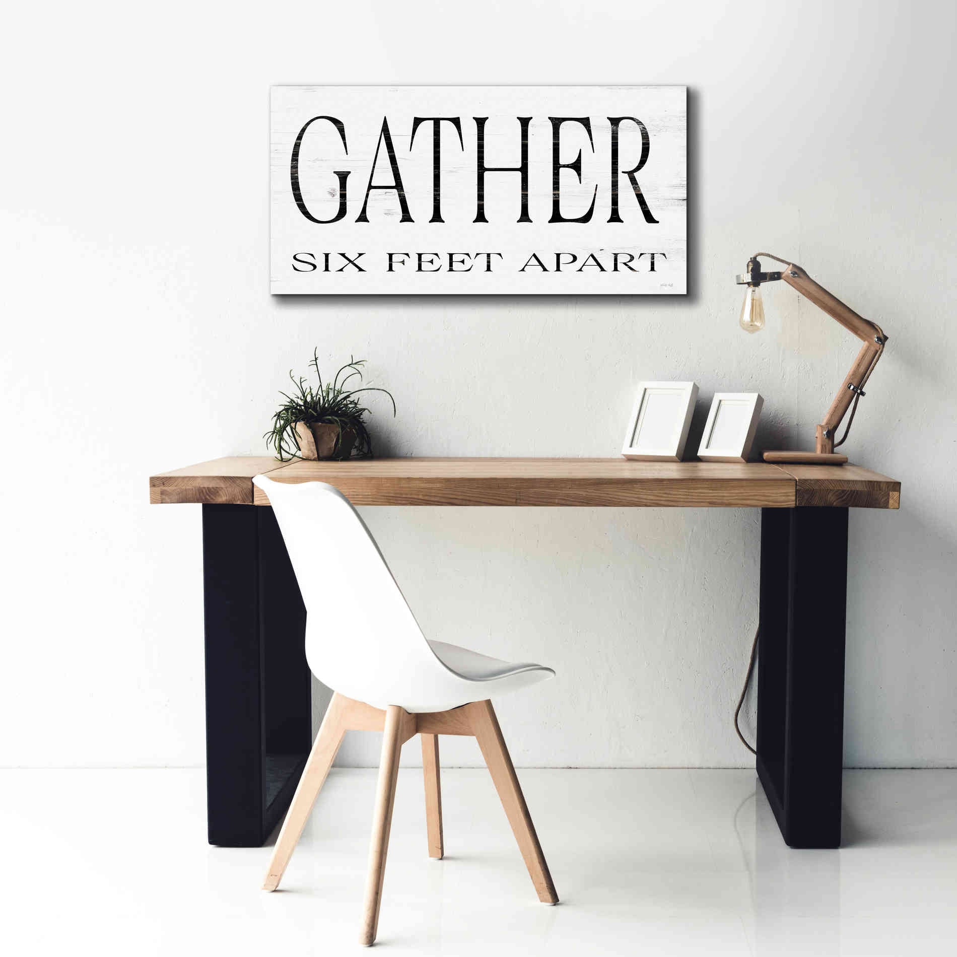 'Gather Six Feet Apart' by Cindy Jacobs, Canvas Wall Art,40 x 20