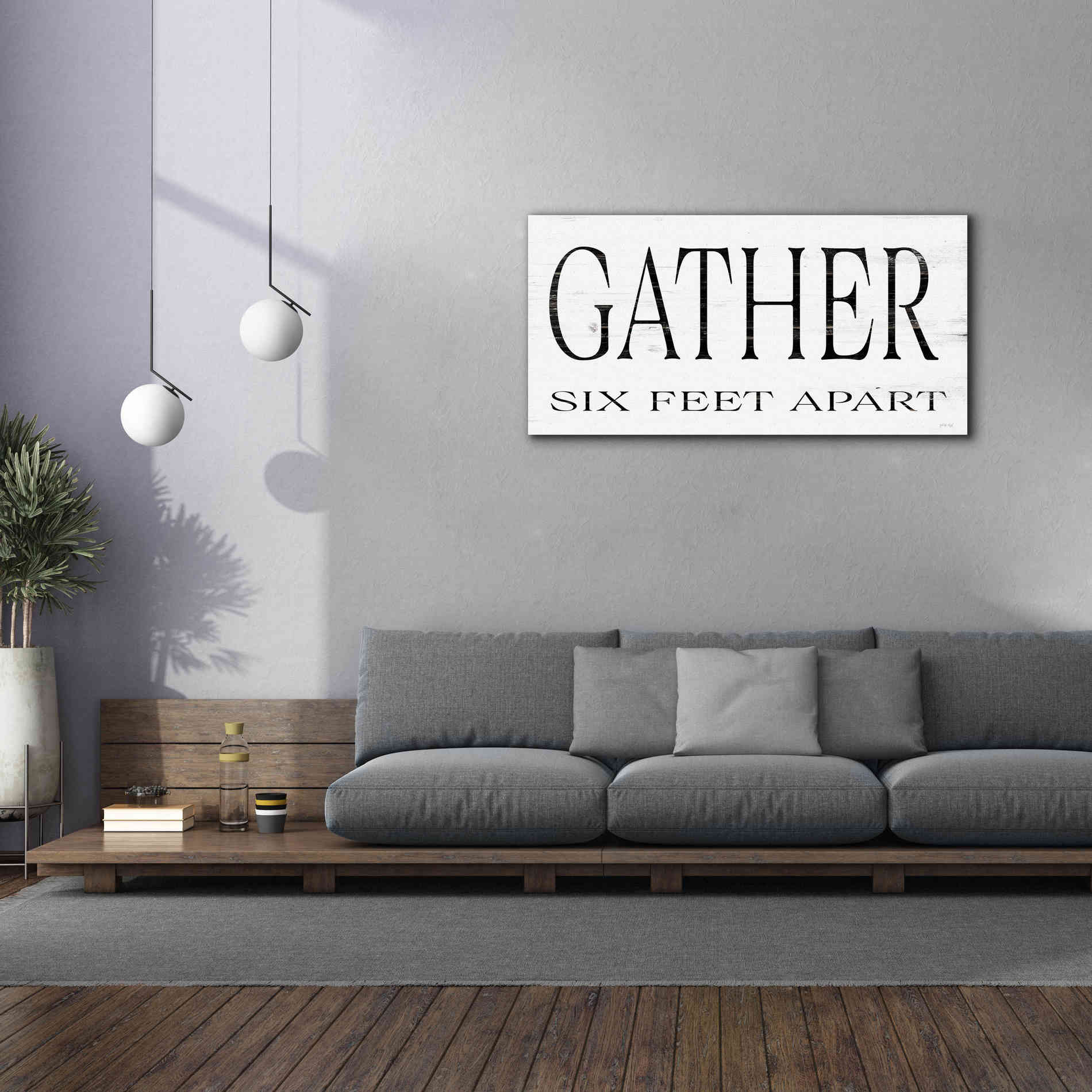 'Gather Six Feet Apart' by Cindy Jacobs, Canvas Wall Art,60 x 30
