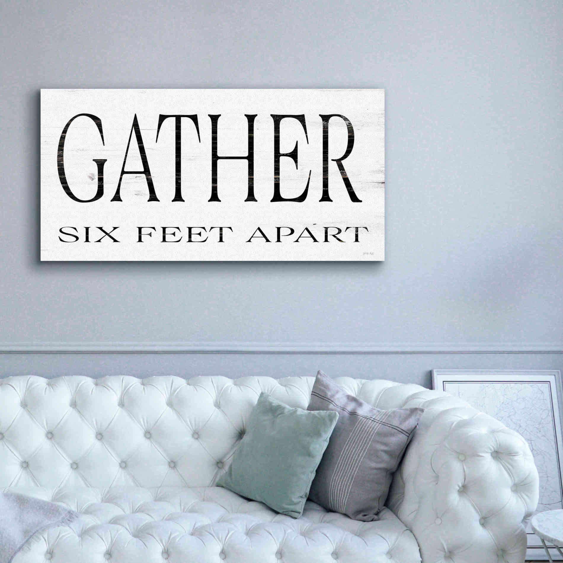 'Gather Six Feet Apart' by Cindy Jacobs, Canvas Wall Art,60 x 30