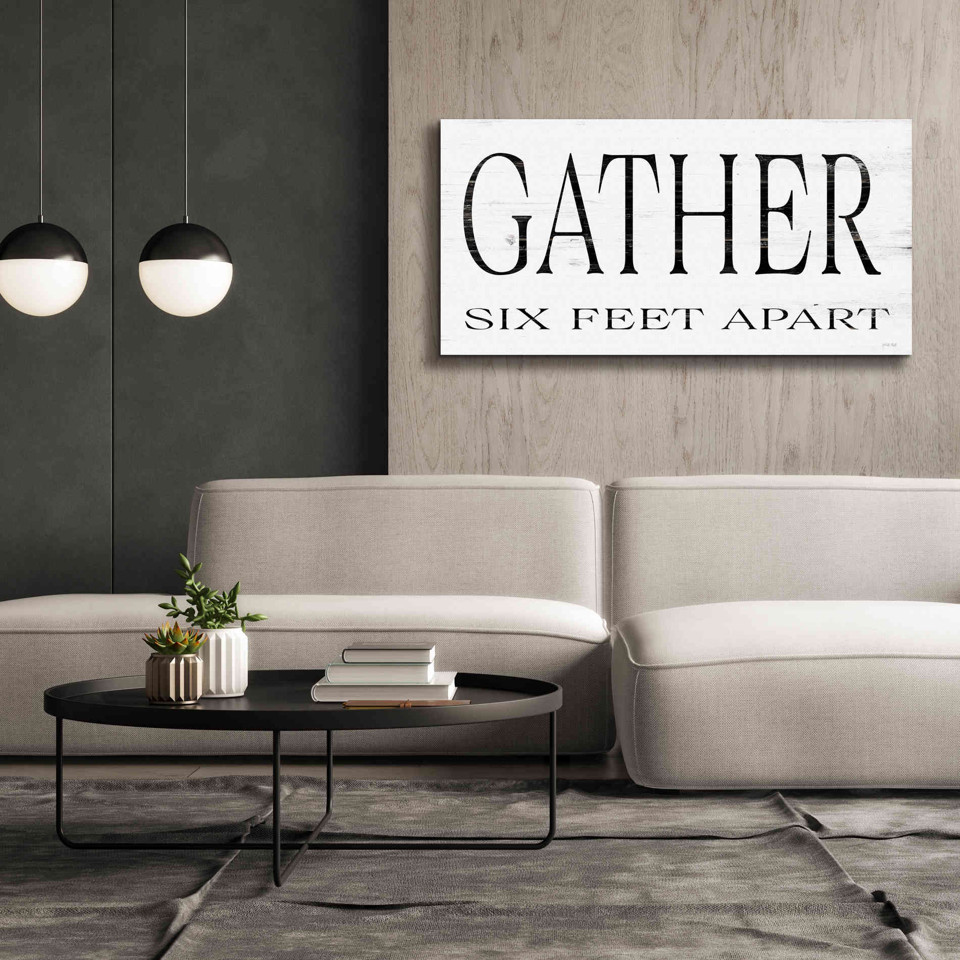 'Gather Six Feet Apart' by Cindy Jacobs, Canvas Wall Art,60 x 30
