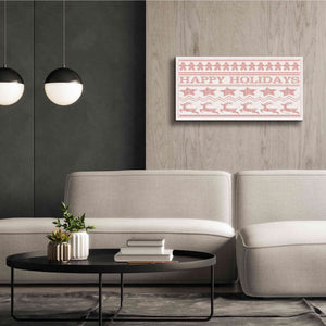 'Happy Holidays Stitchery' by Cindy Jacobs, Canvas Wall Art,40 x 20