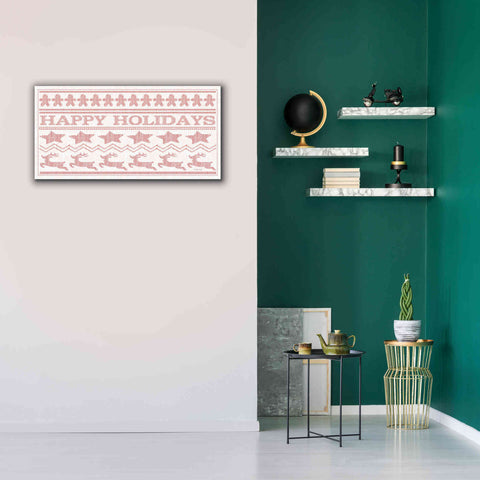 Image of 'Happy Holidays Stitchery' by Cindy Jacobs, Canvas Wall Art,40 x 20